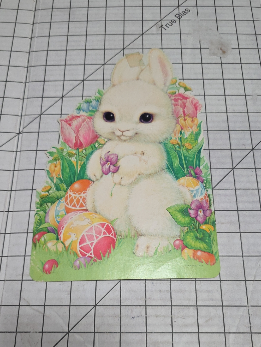 Easter Bunny Die-Cut Hallmark Cards 1981 7.75"w X 12"t One-sided VTG